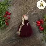 Zână din lână împâslită bordo