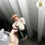 Păpușă lână împâslită fată îmbrăcată tradițional