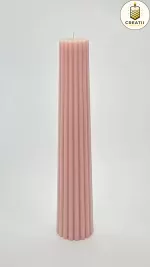 Lumânare Turnată Conic Striat Nude