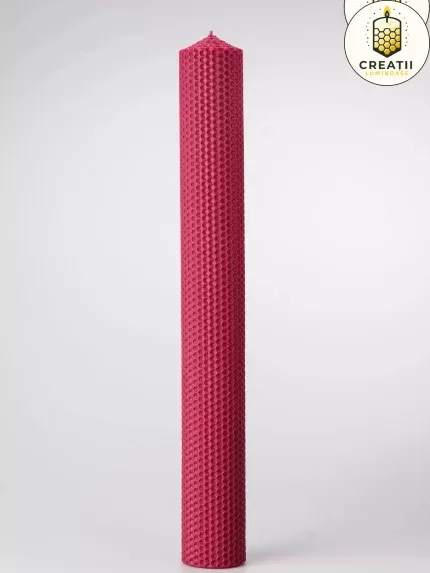Lumânare ceară naturală VIVA MAGENTA D6cm