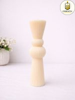 Lumânare Turnată Striate Clepsidră Ivory
