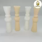 Lumânare Turnată Striate Armonia Albă