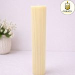 Lumânare Turnată Drept Striat Ivory