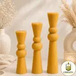 Lumânare Turnată Striată Clepsidră Ceară Naturală