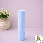Lumânare Turnată Drept Striat Blue Baby