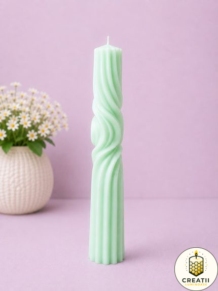 Lumânare Spiralată Verde Baby