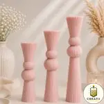 Lumânare Turnată Striate Clepsidră Nude